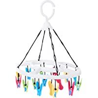 culiclean Secadora con 16 Clips Suaves (1 Pieza- Blanco con Azul-Amarillo-Verde-Rosa)